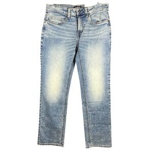 Buffalo David Bitton Relaxed Straight Jeans Mens 30x30 Light Blue Driven Stretch